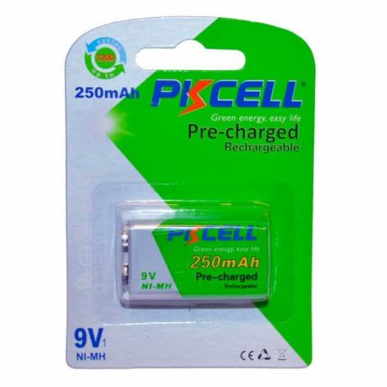 PKCELL 9V batteri NiMH Genopladelige