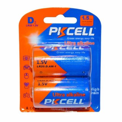 2 STK PKCELL D batterier alkaline