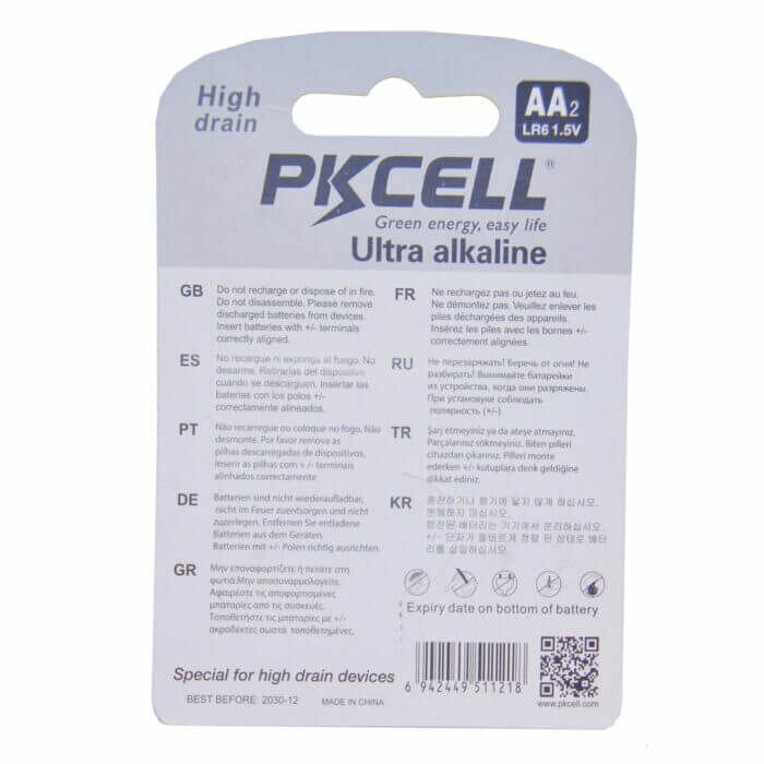 2 STK PKCELL AA batterier alkaline