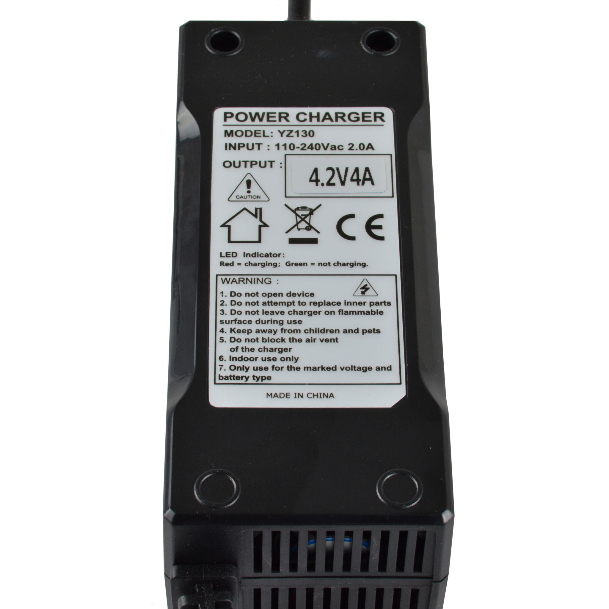 Oplader 4.2V 4A med JST-Connector Han og Hun